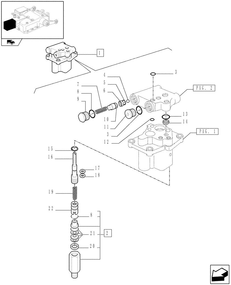 Схема запчастей Case IH FARMALL 95U - (1.82.4[03]) - LIFT CONTROL VALVE - VALVES & PARTS (07) - HYDRAULIC SYSTEM