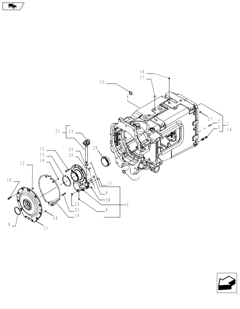 Схема запчастей Case IH MAGNUM 180 - (21.113.03[01]) - CLUTCH BOX - COVERS AND GEARBOX, WITH CONTINUOUSLY VARIABLE TRANSMISSION (21) - TRANSMISSION