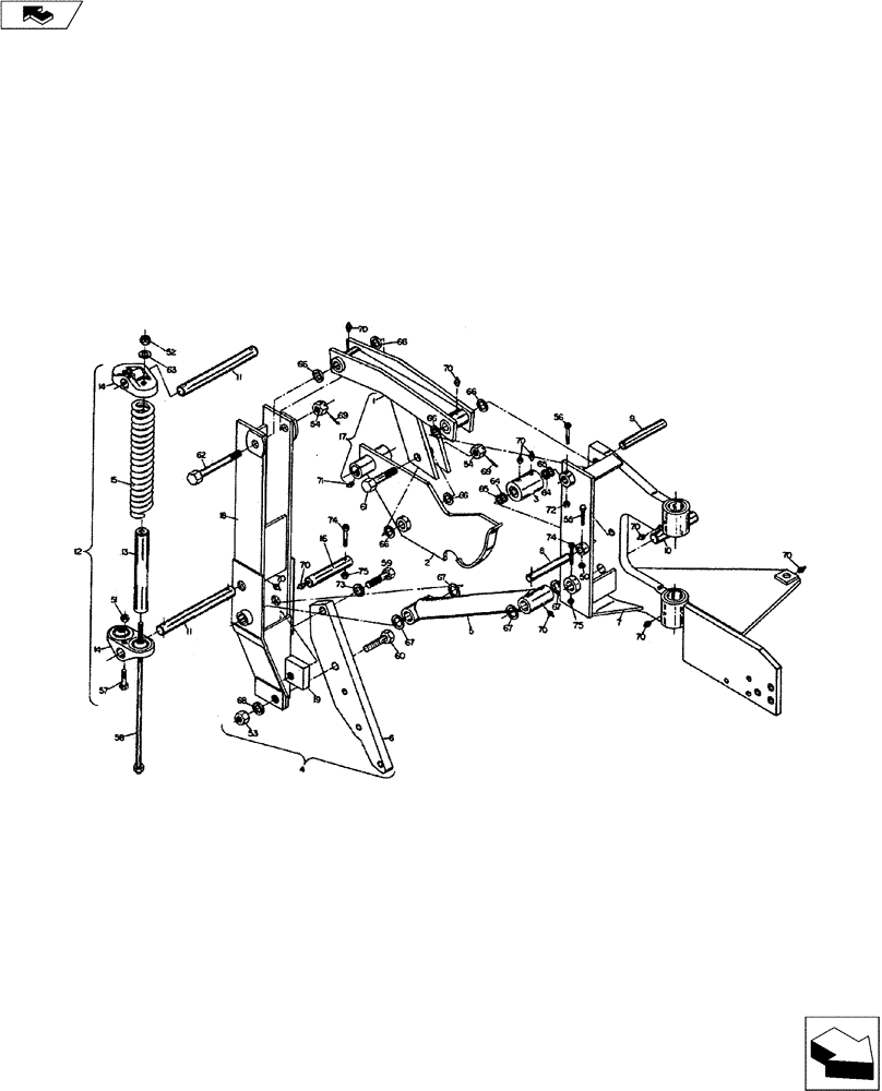 Схема запчастей Case IH 900 SERIES - (75.200.09) - AUTO RESET ASSEMBLY (75) - SOIL PREPARATION