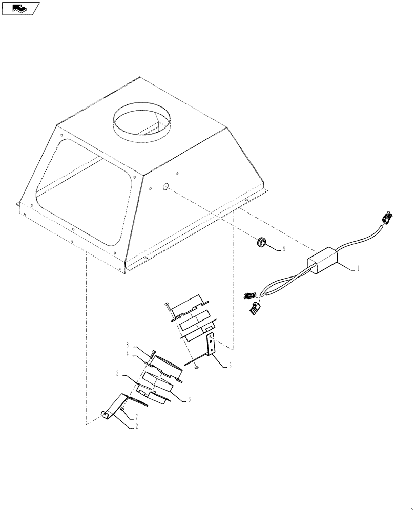 Схема запчастей Case IH 810 - (55.636.03) - METERING HOPPER LEVEL SENSOR (55) - ELECTRICAL SYSTEMS