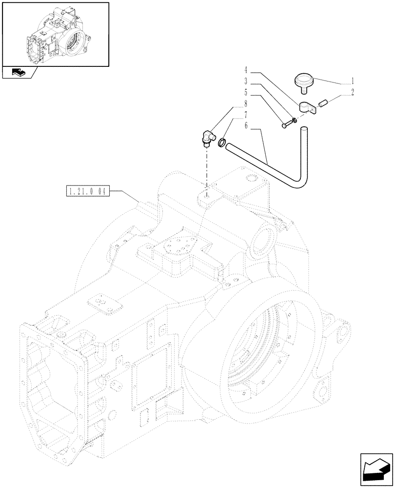 Схема запчастей Case IH PUMA 195 - (1.21.0[07]) - OIL BREATHER ASSEMBLY (03) - TRANSMISSION