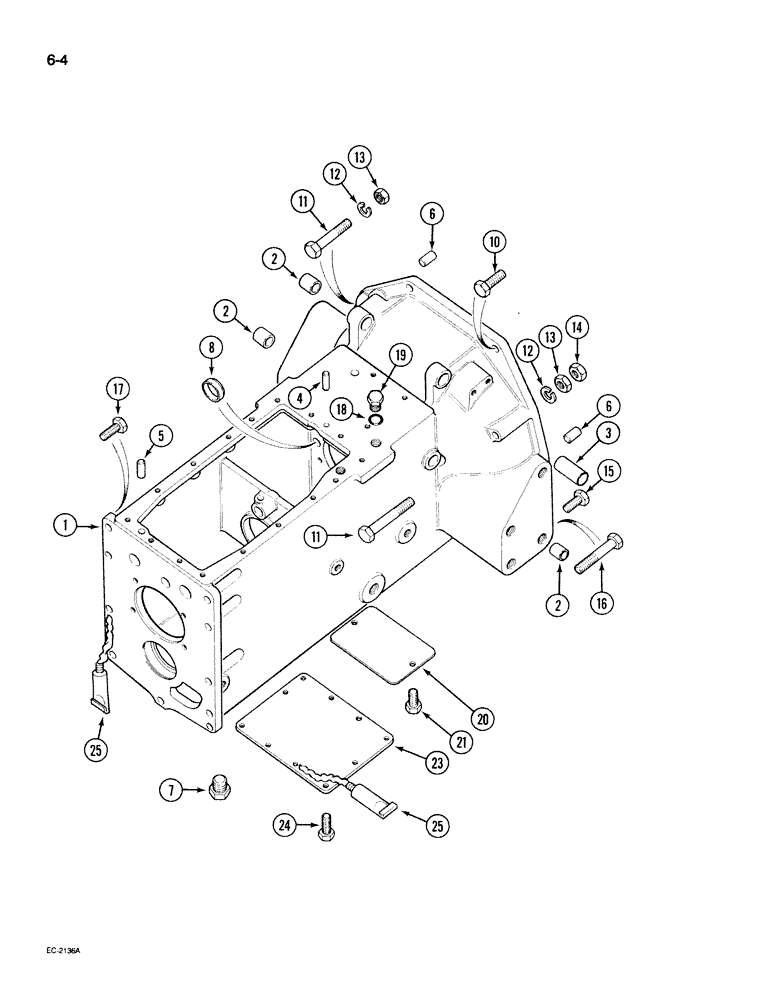 Схема запчастей Case IH 395 - (6-004) - CLUTCH HOUSING (06) - POWER TRAIN