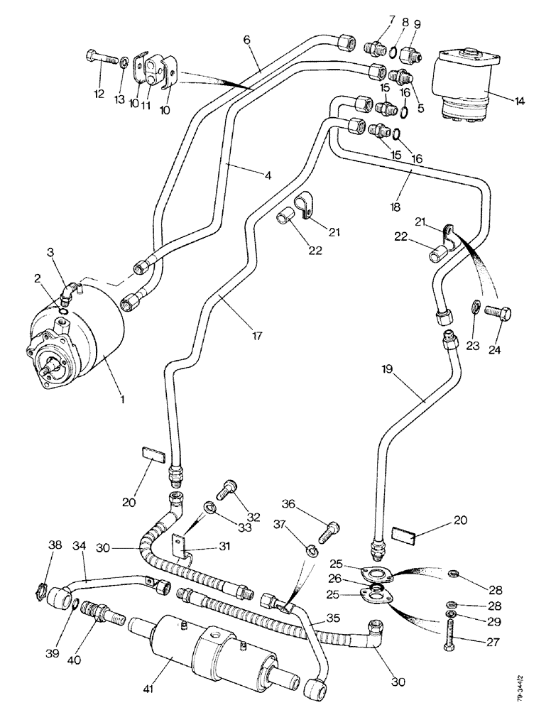 Схема запчастей Case IH 1490 - (H02-1) - STEERING SYSTEM, TRANSVERSE CYLINDER, 2 WHEEL DRIVE, LOW PROFILE (13) - STEERING SYSTEM