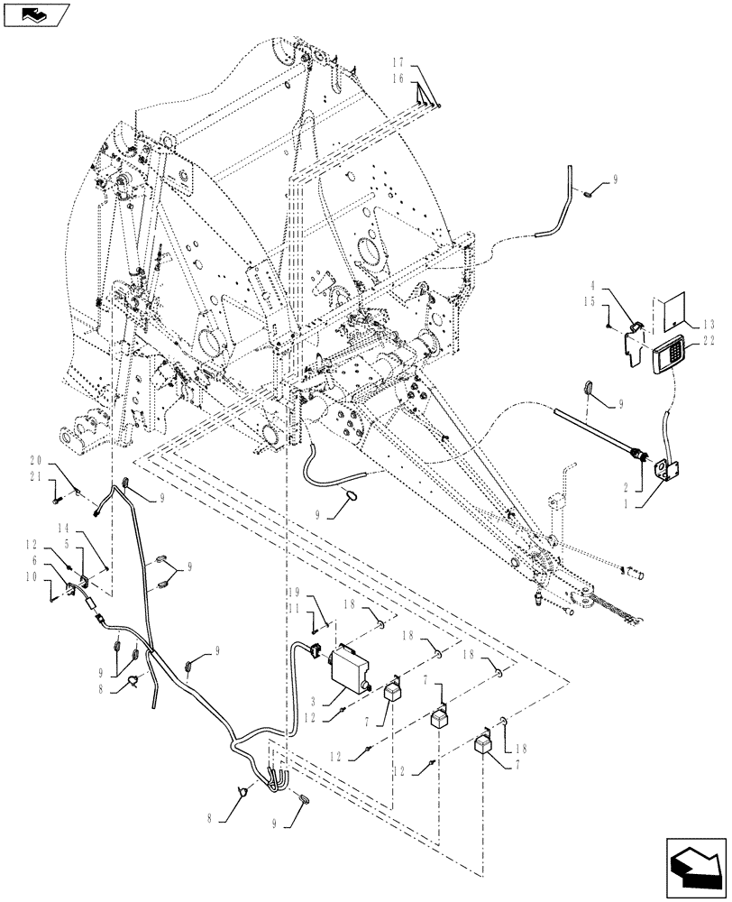 Схема запчастей Case IH RB455A - (55.100.04) - ELECTRONICS, DELUXE TWINE (55) - ELECTRICAL SYSTEMS