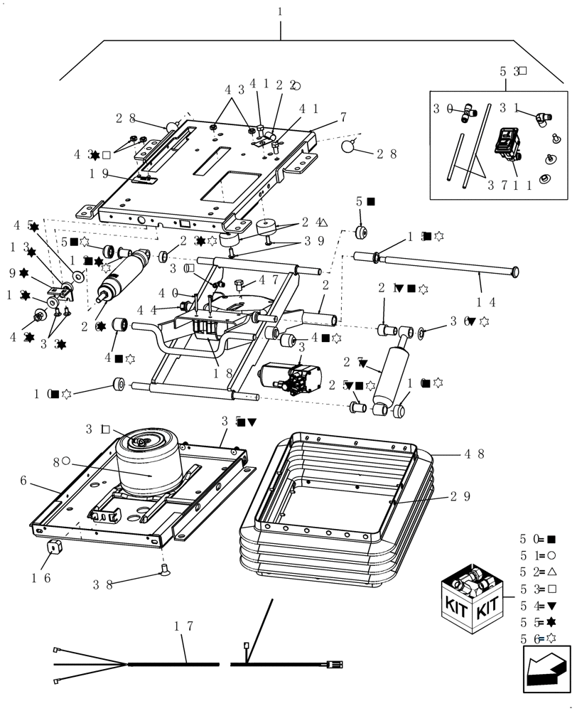 Схема запчастей Case IH 9120 - (90.120.07) - SEAT, SUSPENSION (90) - PLATFORM, CAB, BODYWORK AND DECALS