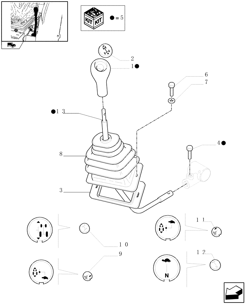 Схема запчастей Case IH FARMALL 75N - (1.92.34[01]) - REVERSER CONTROL LEVER - L/CAB - C6359 (10) - OPERATORS PLATFORM/CAB