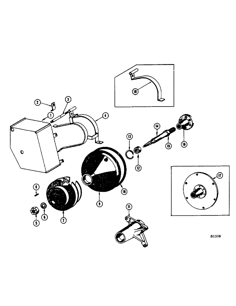 Схема запчастей Case IH 1060 - (312) - ENGINE OUTPUT SHAFT AND HOUSING (10) - ENGINE