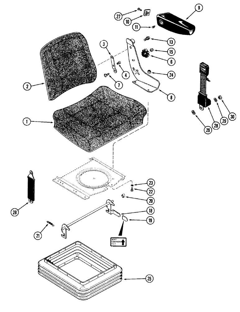 Схема запчастей Case IH 2394 - (9-064) - CLOTH SEAT, AIR/OIL SUSPENSION, P.I.N. 9938101 AND AFTER (09) - CHASSIS/ATTACHMENTS