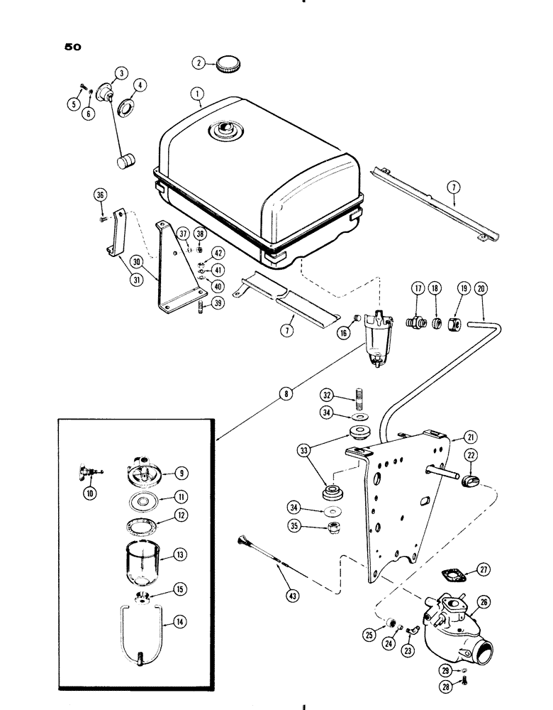 Схема запчастей Case IH 830-SERIES - (050) - FUEL TANK, 251 SPARK IGNITION, GROVE (03) - FUEL SYSTEM