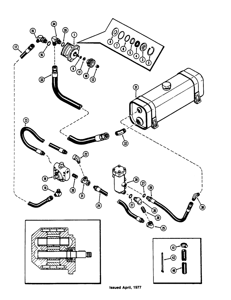 Схема запчастей Case IH 1175 - (167A) - AUXILIARY HYDRAULIC PUMP KIT (08) - HYDRAULICS