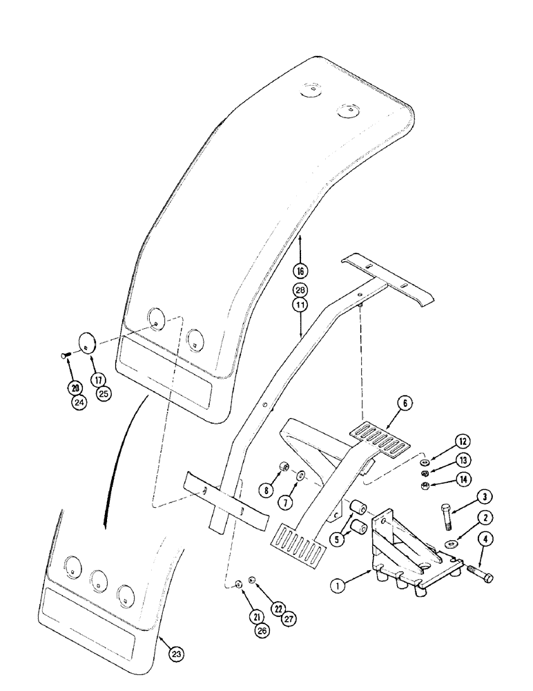 Схема запчастей Case IH 8910 - (9-032) - FRONT FENDERS, MFD TRACTOR (09) - CHASSIS/ATTACHMENTS