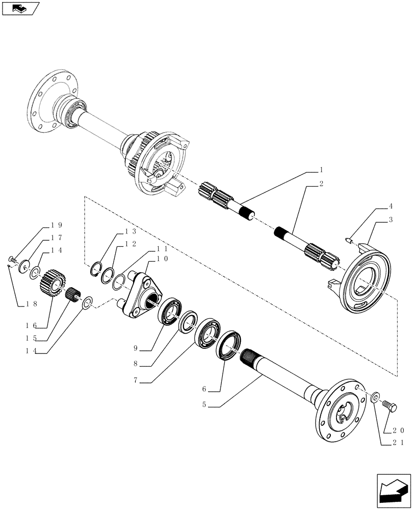 Схема запчастей Case IH FARMALL 65C - (27.120.02) - FINAL DRIVE, GEARS AND SHAFTS (27) - REAR AXLE SYSTEM