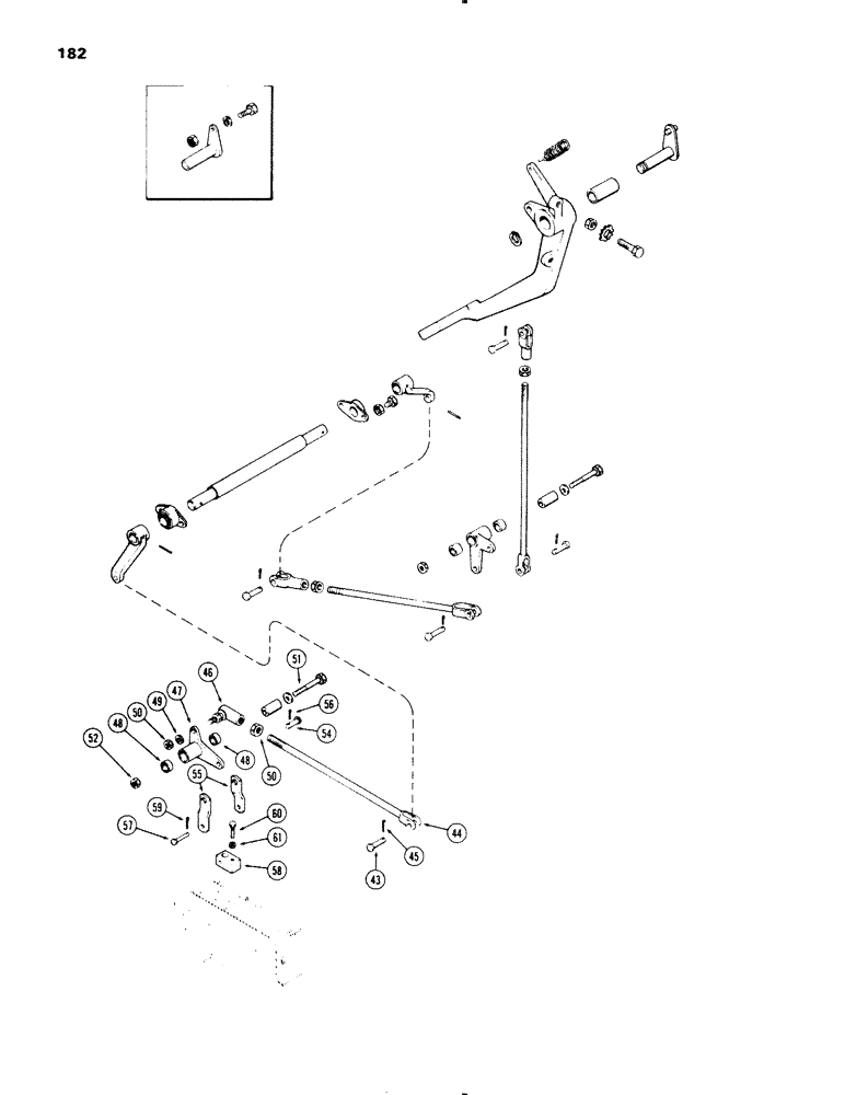 Схема запчастей Case IH 1270 - (182) - FOOT CLUTCH LINKAGE (06) - POWER TRAIN