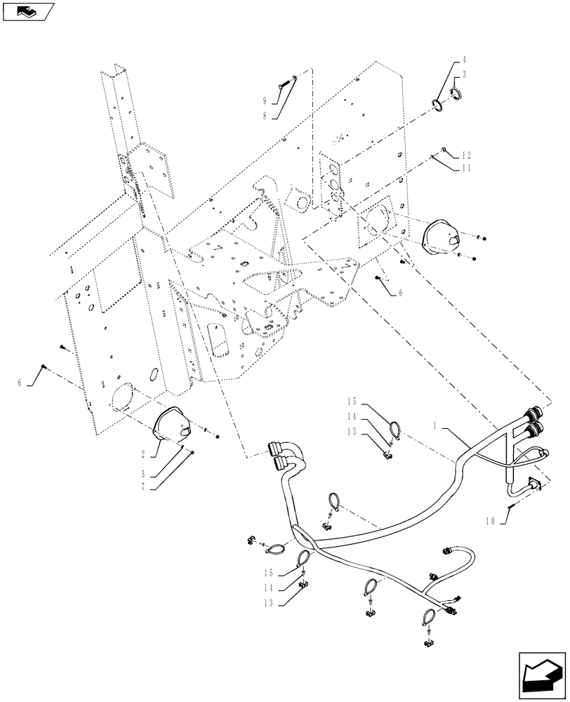 Схема запчастей Case IH 9230 - (55.100.31) - WIRE HARNESS, STRAWHOOD, FRONT (55) - ELECTRICAL SYSTEMS