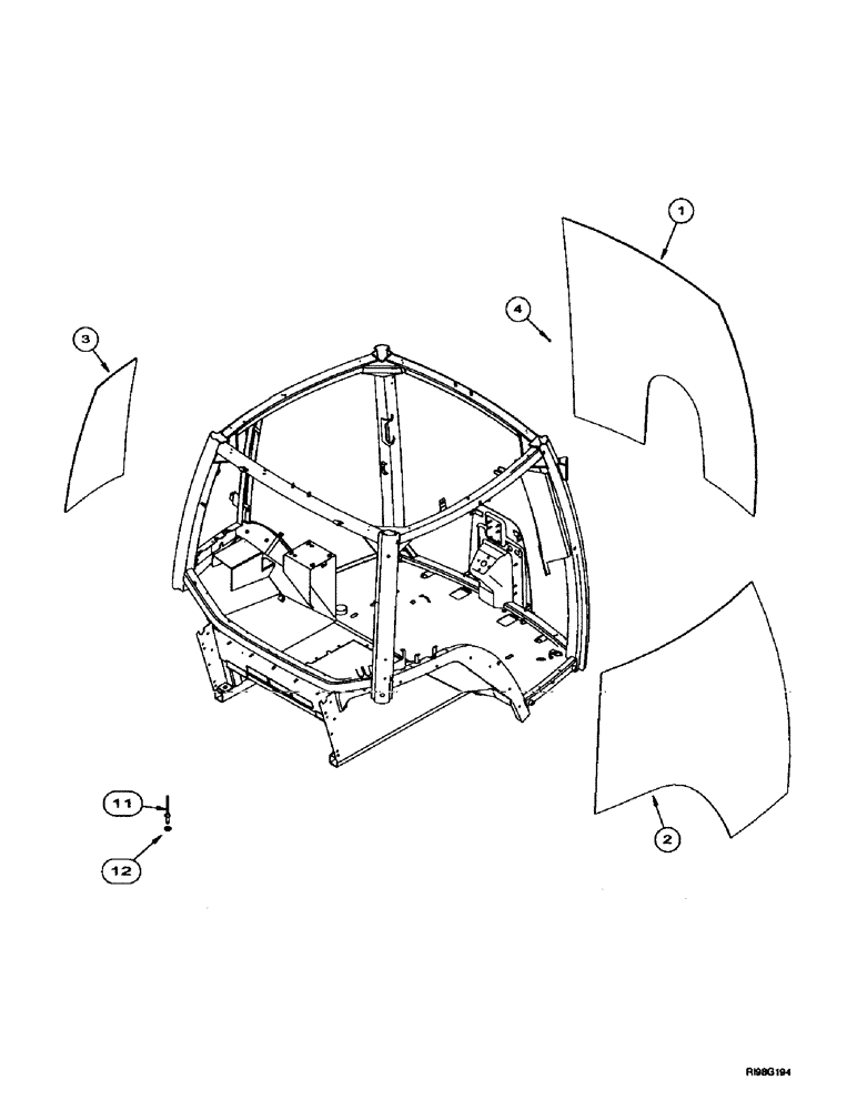 Схема запчастей Case IH MX200 - (9-046) - CAB, FIXED GLASS (09) - CHASSIS/ATTACHMENTS