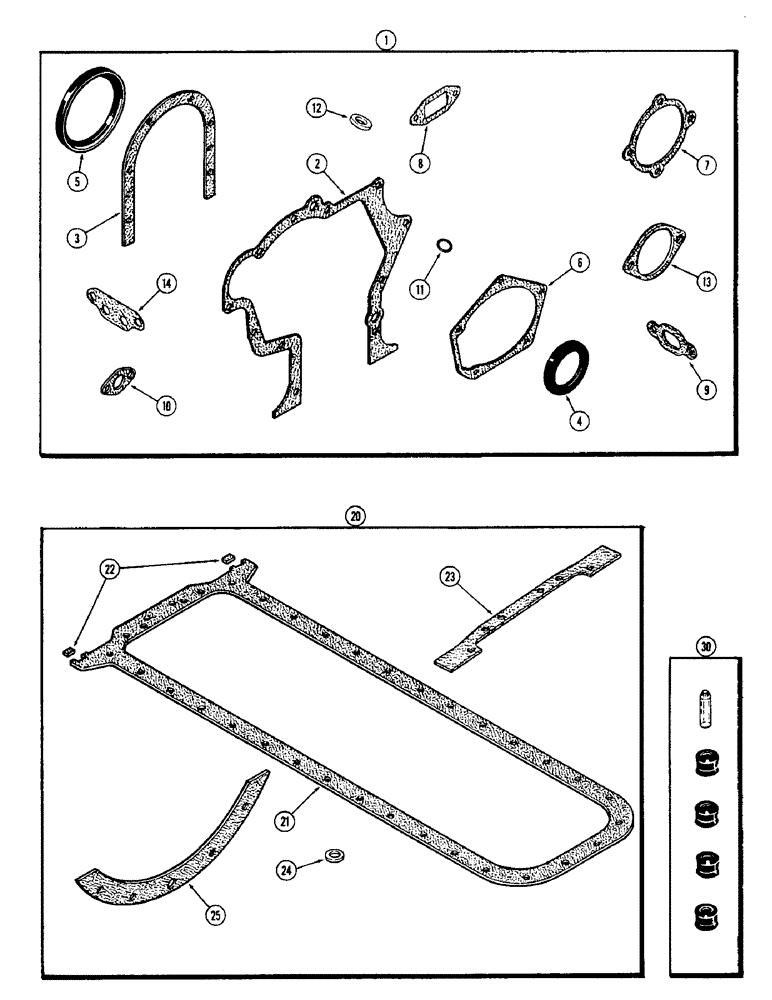 Схема запчастей Case IH 1570 - (037A) - ENGINE GASKET KITS, 504BDT DIESEL ENGINE, CYLINDER BLOCK KIT (02) - ENGINE