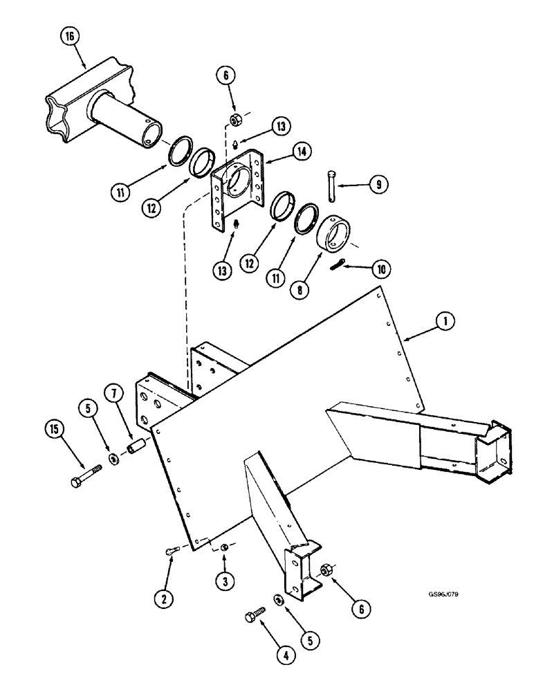 Схема запчастей Case IH 1660 - (5-14) - STEERING AXLE SUPPORT, NONADJUSTABLE AXLE (04) - STEERING