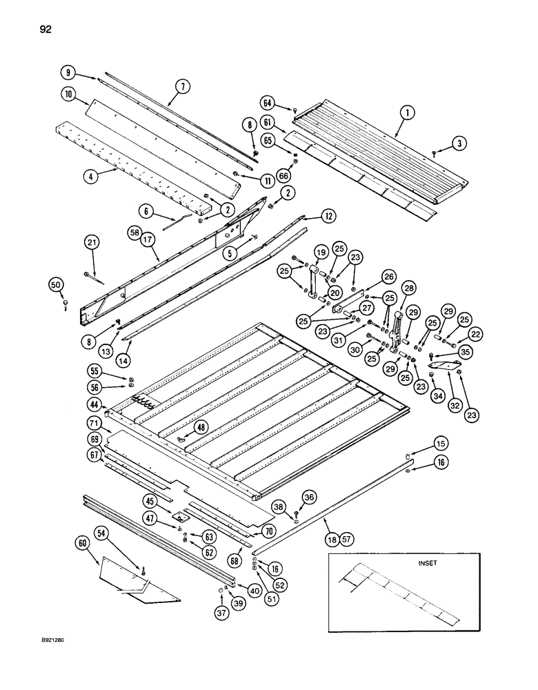 Схема запчастей Case IH 1680 - (092) - CHAFFER SIEVE, EXTENDED LENGTH CLEANING SYSTEM (74) - CLEANING