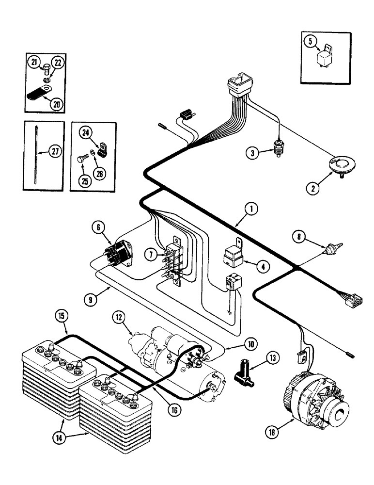 Схема запчастей Case IH 2090 - (4-080) - ENGINE HARNESS, P.I.N. 9919621 AND AFTER (04) - ELECTRICAL SYSTEMS