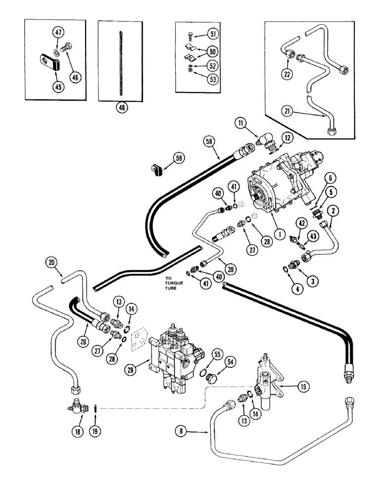 Схема запчастей Case IH 2394 - (8-010) - HYDRAULIC PUMP AND LINES, WITHOUT HITCH, TRANSMISSION SERIAL NO. 16283224 AND AFTER (08) - HYDRAULICS