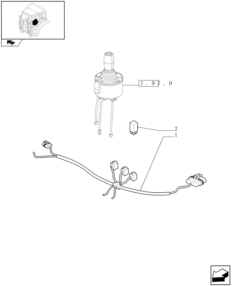 Схема запчастей Case IH PUMA 155 - (1.75.4/04) - EUROPEAN LOADER READY WITH ELECTR. JOYSTICK AND TWO SLICE MID-MOUNT VALVES FOR EDC - CABLE (VAR.332821-334821) (06) - ELECTRICAL SYSTEMS