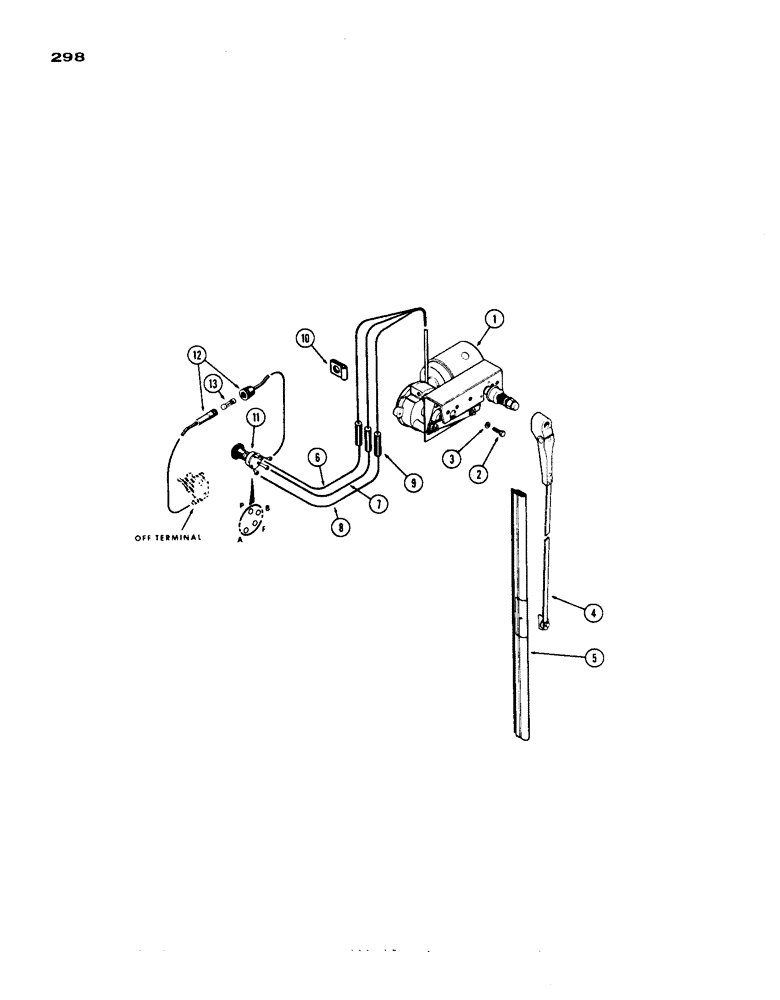 Схема запчастей Case IH 1200 - (298) - WINDSHIELD WIPER AND WIRING (09) - CHASSIS