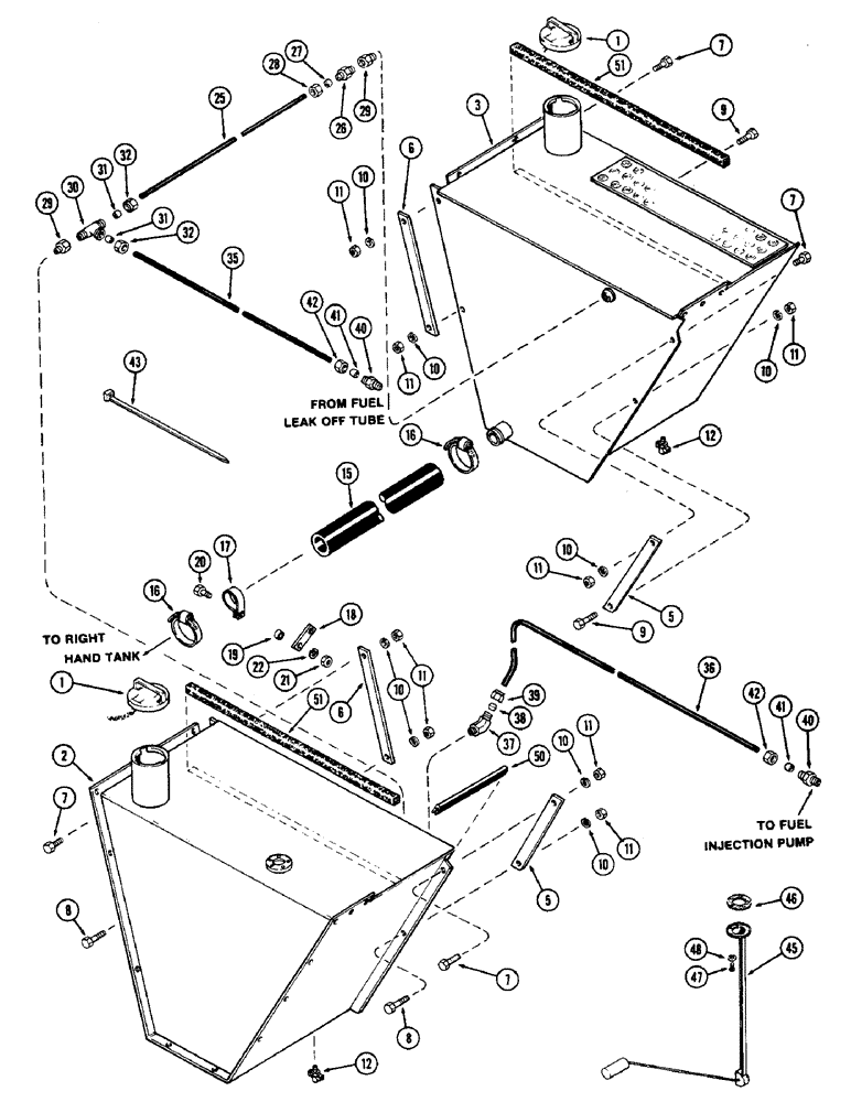 Схема запчастей Case IH 2870 - (060) - FUEL TANKS AND LINES, 674 CUBIC INCH DIESEL ENGINE (03) - FUEL SYSTEM