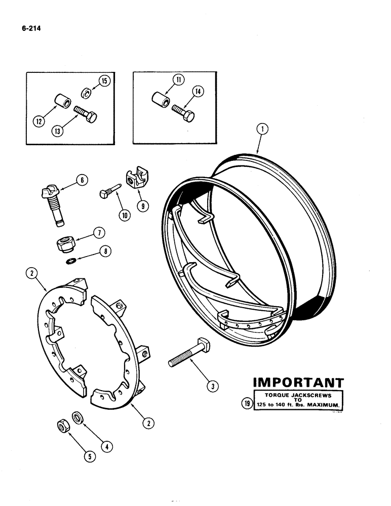 Схема запчастей Case IH 4490 - (6-214) - POWER ADJUSTABLE WHEEL AND CLAMPS (06) - POWER TRAIN