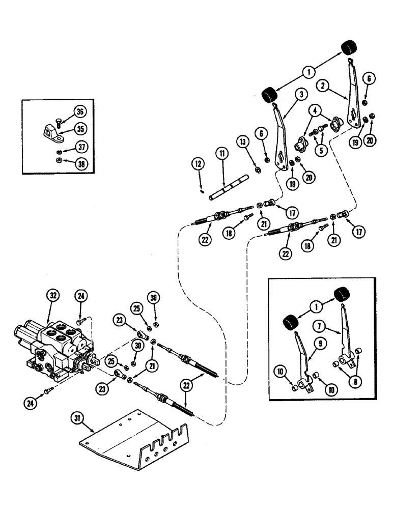 Схема запчастей Case IH 4890 - (8-286) - REMOTE HYDRAULIC CONTROLS, TWO CIRCUIT SYSTEM (08) - HYDRAULICS