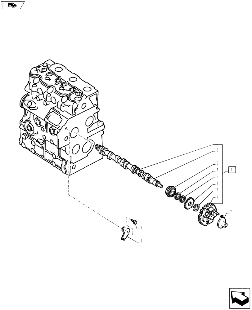 Схема запчастей Case IH FARMALL 45A - (10.106.01) - CAMSHAFT (10) - ENGINE