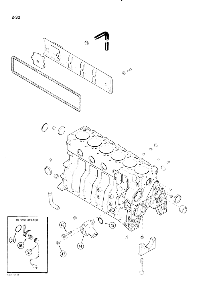 Схема запчастей Case IH 2096 - (2-030) - CYLINDER BLOCK, 6TA-590 ENGINE (CONTD) (02) - ENGINE