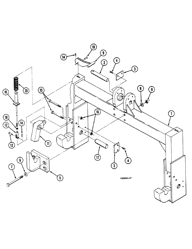 Схема запчастей Case IH 9150 - (9-008) - QUICK HITCH COUPLER, CATEGORY III, IF EQUIPPED (09) - CHASSIS/ATTACHMENTS