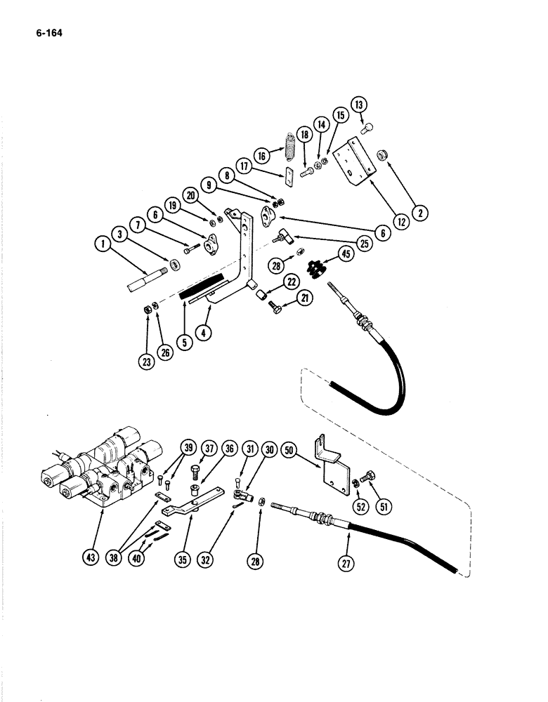 Схема запчастей Case IH 4894 - (6-166) - TRANSMISSION RANGE SHIFT MECHANISM (06) - POWER TRAIN