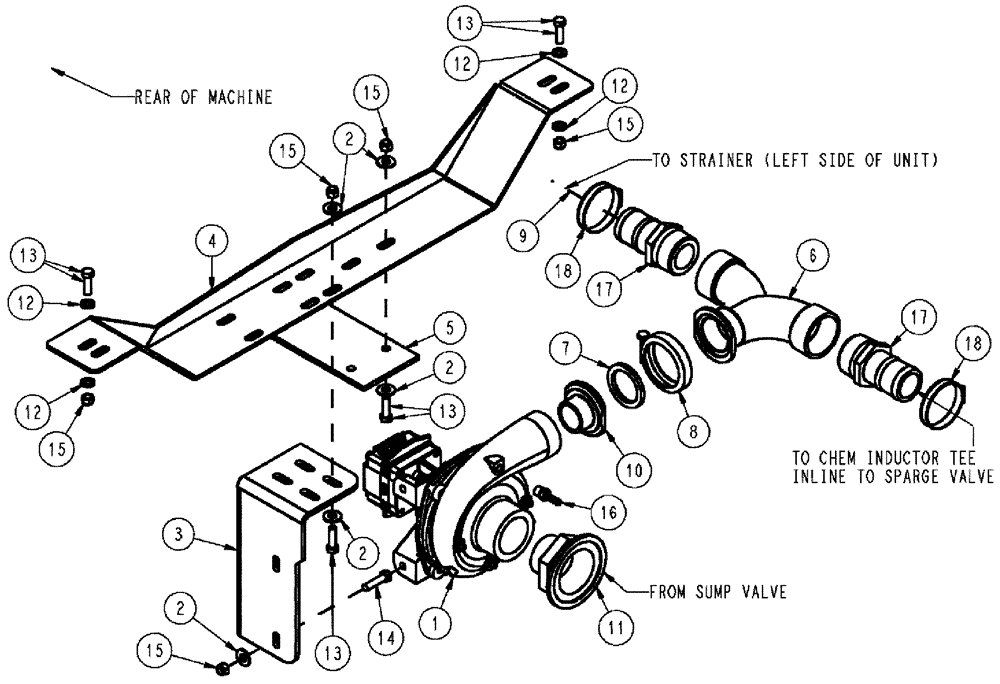 Схема запчастей Case IH SPX3310 - (09-007) - PRODUCT PUMP PLUMBING GROUP Liquid Plumbing