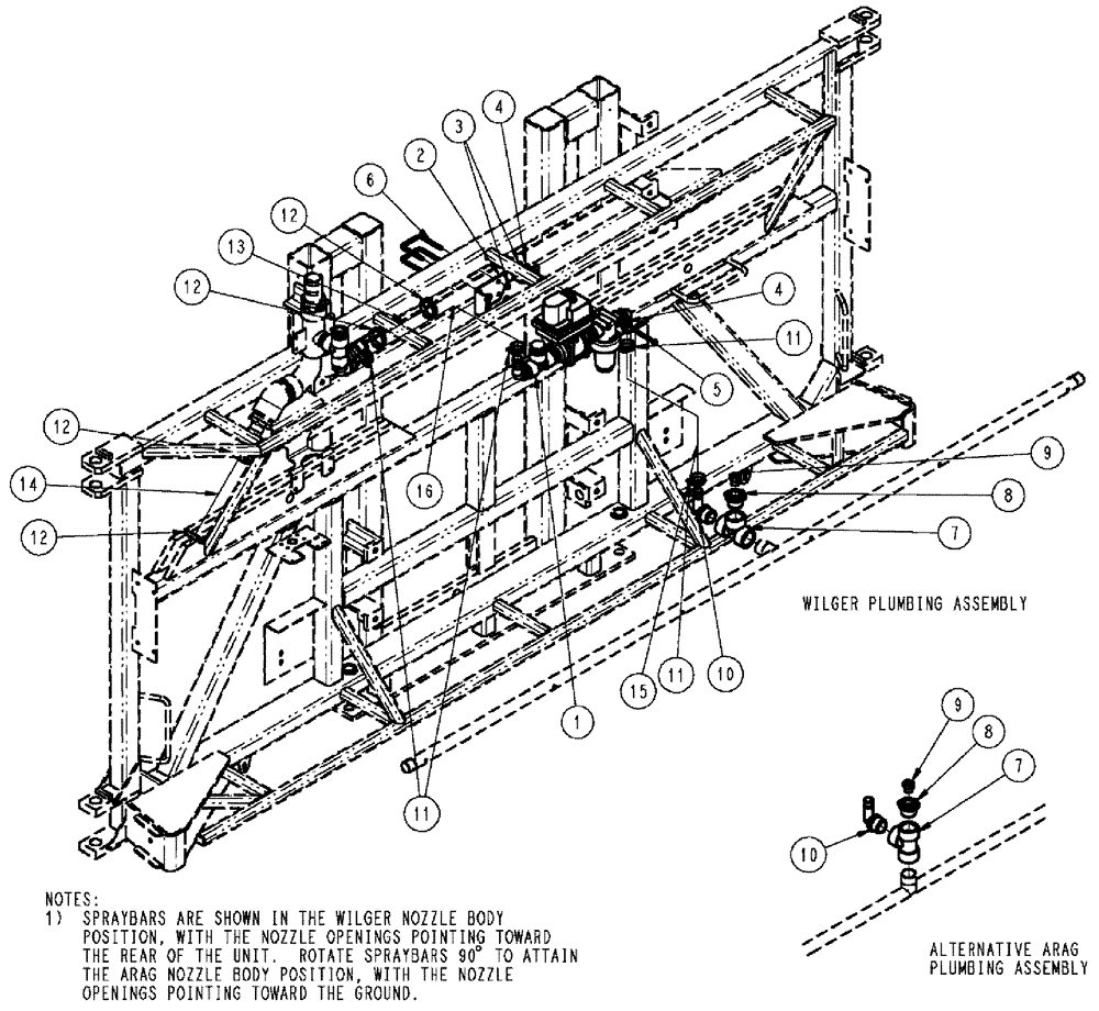 Схема запчастей Case IH SPX3310 - (09-013) - CENTER BOOM PLUMBING GROUP, 5 SECTION Liquid Plumbing