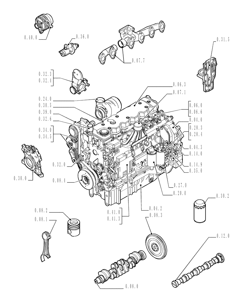 Схема запчастей Case IH PUMA 180 - (0.02.0) - SEC. 01 - ENGINE (01) - ENGINE