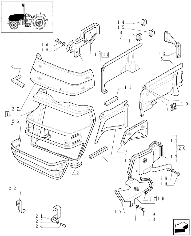 Схема запчастей Case IH JX1095N - (1.83.0[01]) - HOOD (08) - SHEET METAL