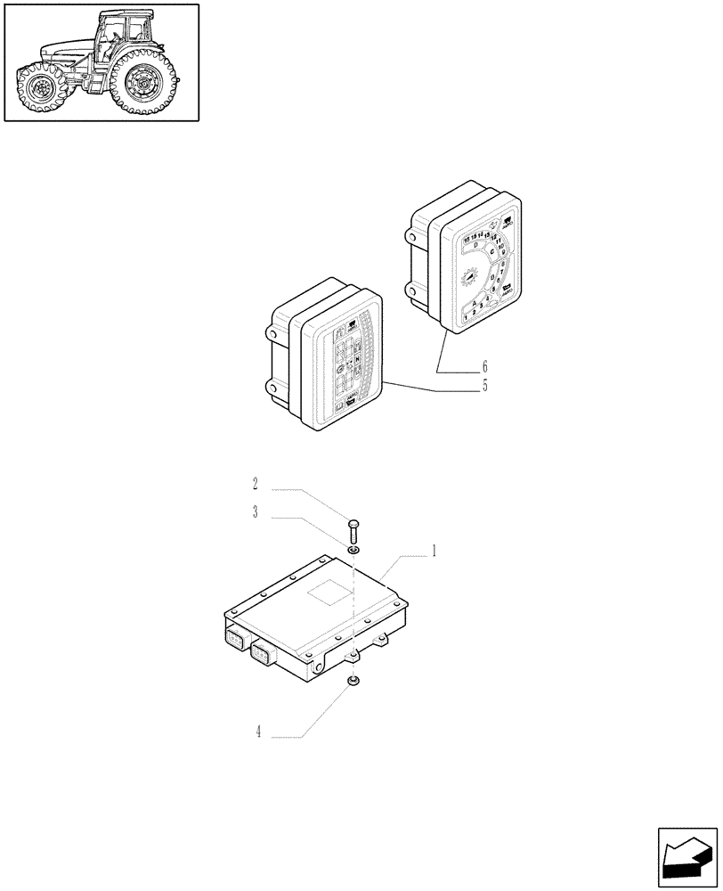 Схема запчастей Case IH MAXXUM 110 - (1.97.2[01]) - ELECTRONIC CONTROL UNIT (10) - OPERATORS PLATFORM/CAB