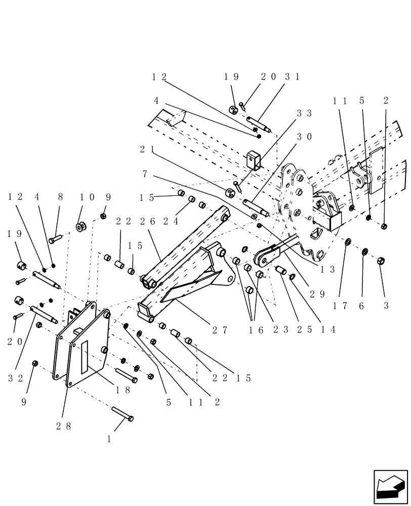 Схема запчастей Case IH ATX400 - (1.090.1) - PARALLEL ARMS, CENTER SECTION (12) - FRAME