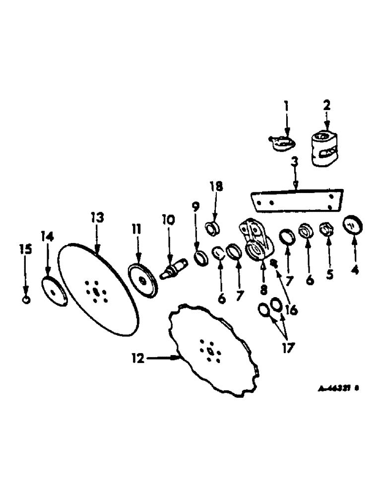 Схема запчастей Case IH 411 - (V-06) - ROLLING COLTER, SHEAR BOLT, PRECISION BEARING SINGLE ARM 