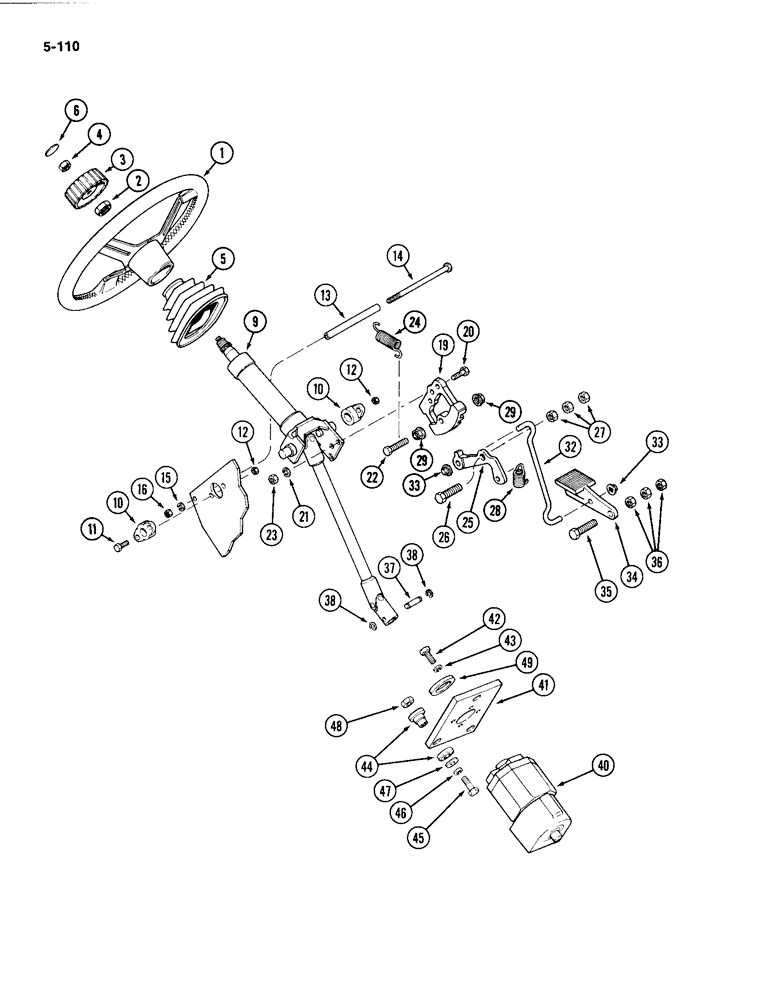 Схема запчастей Case IH 4494 - (5-110) - STEERING COLUMN (05) - STEERING