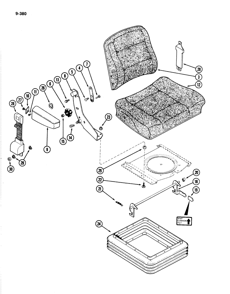 Схема запчастей Case IH 4894 - (9-380) - SEAT AIR/OIL SUSPENSION (09) - CHASSIS/ATTACHMENTS