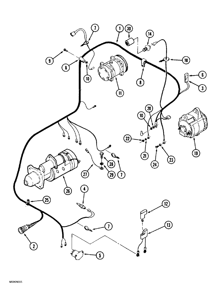 Схема запчастей Case IH 9350 - (4-18) - ENGINE HARNESS (04) - ELECTRICAL SYSTEMS