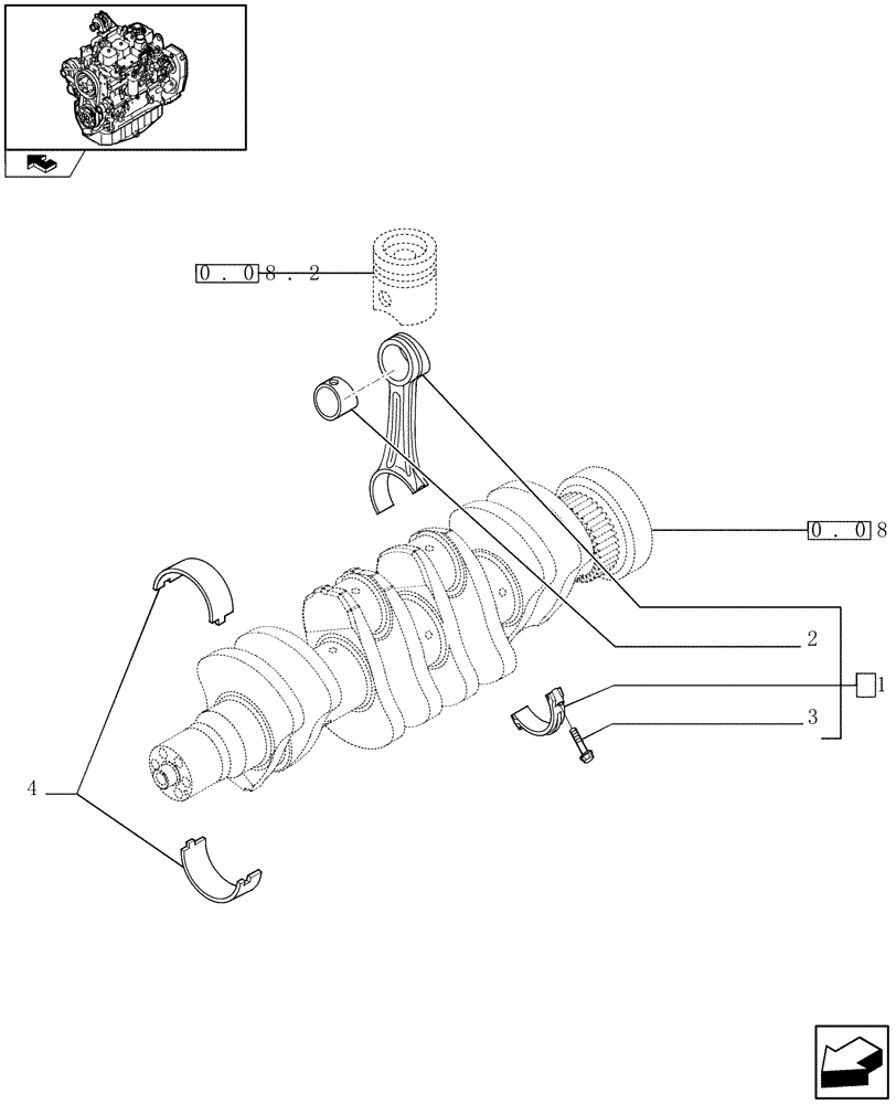 Схема запчастей Case IH F4GE9484A J600 - (0.08.1) - CONNECTING ROD (2856312) 