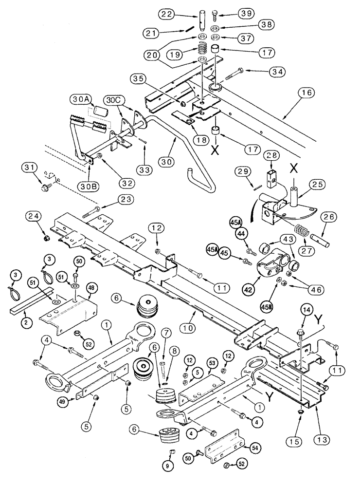 Схема запчастей Case IH 2344 - (09H-16) - PLATFORM SUPPORT - LADDER PIVOT - BSN JJC0174259 (12) - CHASSIS