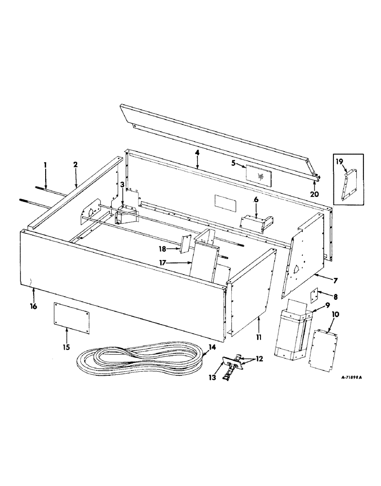 Схема запчастей Case IH 503 - (158) - GRAIN TANK EXTENSION ATTACHMENT, SERIAL NO 950 AND BELOW (80) - CROP STORAGE/UNLOADING