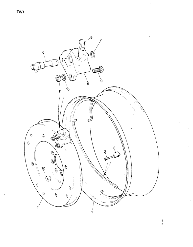 Схема запчастей Case IH 1190 - (T-02) - POWER ADJUSTED REAR WHEELS (11) - WHEELS & WEIGHTS