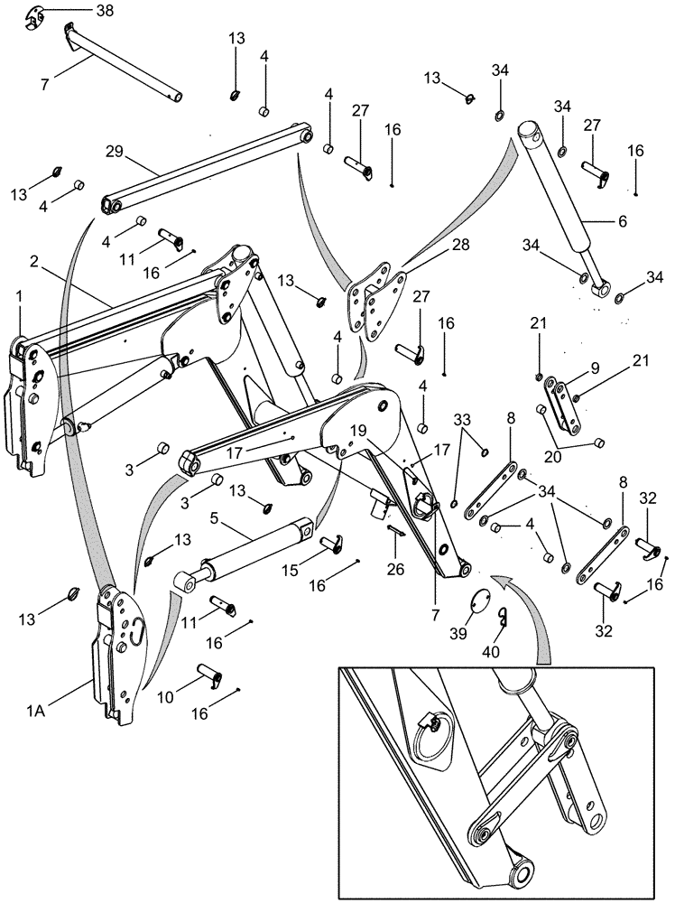 Схема запчастей Case IH LX232 - (09-04) - FRAME - WITH MECHANICAL SELF-LEVEL - ASN CAE0021635 (09) - CHASSIS/ATTACHMENTS