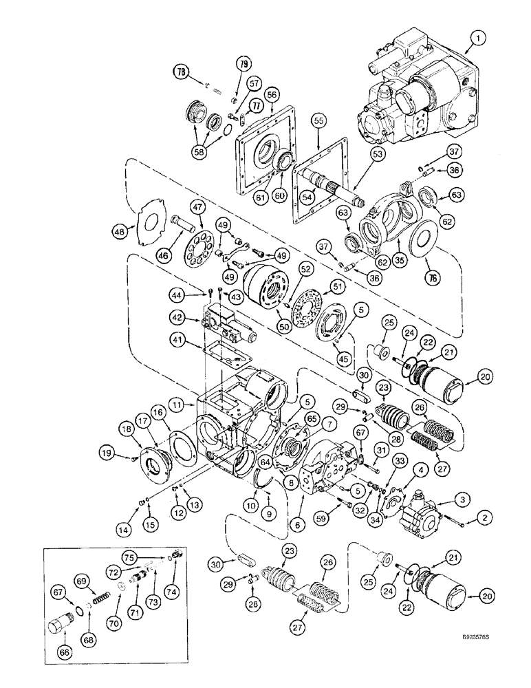 Схема запчастей Case IH 2188 - (6-22) - HYDROSTATIC PUMP ASSEMBLY (03) - POWER TRAIN