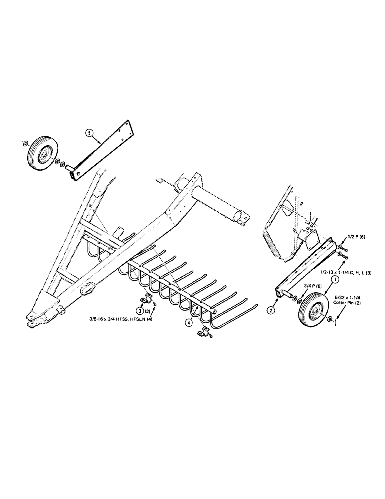 Схема запчастей Case IH 8540 - (17) - GAUGE WHEELS AND WINDGUARD ASSEMBLY Pickup